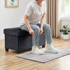 Banc de rangement ottoman capitonné en lin de 76 cm avec pieds pour chambre à coucher, entrée et salon