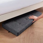 Banc de rangement ottoman capitonné en lin de 76 cm avec pieds pour chambre à coucher, entrée et salon