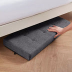 Banc de rangement ottoman capitonné en lin de 76 cm avec pieds pour chambre à coucher, entrée et salon
