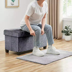 Banc de rangement ottoman capitonné en lin de 76 cm avec pieds pour chambre à coucher, entrée et salon
