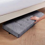 Banc de rangement ottoman capitonné en lin de 76 cm avec pieds pour chambre à coucher, entrée et salon