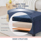 Banc de rangement ottoman capitonné en lin de 76 cm avec pieds pour chambre à coucher, entrée et salon