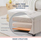 Banc de rangement ottoman capitonné en lin de 76 cm avec pieds pour chambre à coucher, entrée et salon