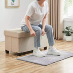 Banc de rangement ottoman capitonné en lin de 76 cm avec pieds pour chambre à coucher, entrée et salon