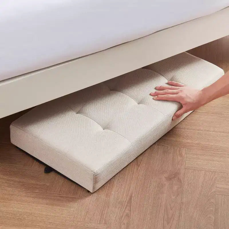 Ornavo Home Foldable Tufted 30 Inch Linen Bench Storage Ottoman with Legs for Bedroom, Entryway and Living Room