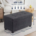 Banc de rangement ottoman capitonné en lin de 76 cm avec pieds pour chambre à coucher, entrée et salon