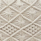Pouf tressé en macramé de coton – 47 x 38 cm