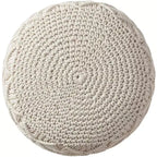 Pouf tressé en macramé de coton – 47 x 38 cm