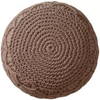 Pouf tressé en macramé de coton – 47 x 38 cm