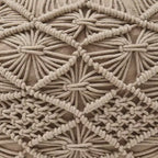 Pouf tressé en macramé de coton – 47 x 38 cm
