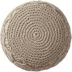 Pouf tressé en macramé de coton – 47 x 38 cm