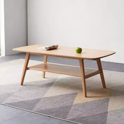 Chic Crate - 100% Solid Wood Coffee Table with Natural Flavor, Easy Assembly, and Storage Shelf - Multifunctional Writing Desk