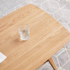 Table basse 100 % bois massif au caractère naturel, montage facile et étagère de rangement – Bureau multifonctionnel