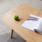 Table basse 100 % bois massif au caractère naturel, montage facile et étagère de rangement – Bureau multifonctionnel