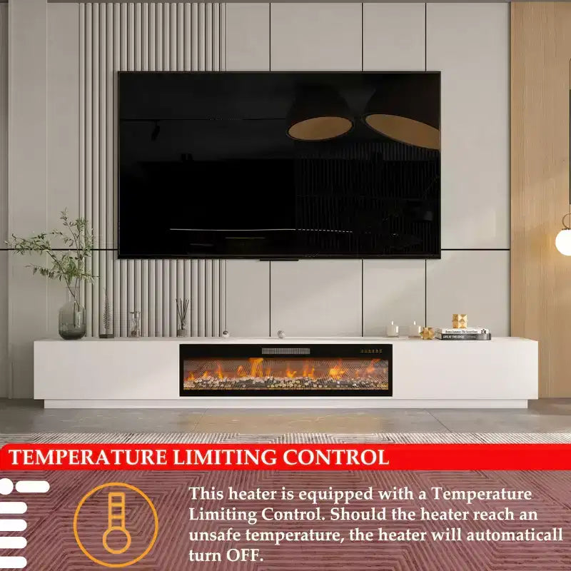 Modern Minimalist TV Stand Entertainment Center Media Console with Drawers and Open Shelving