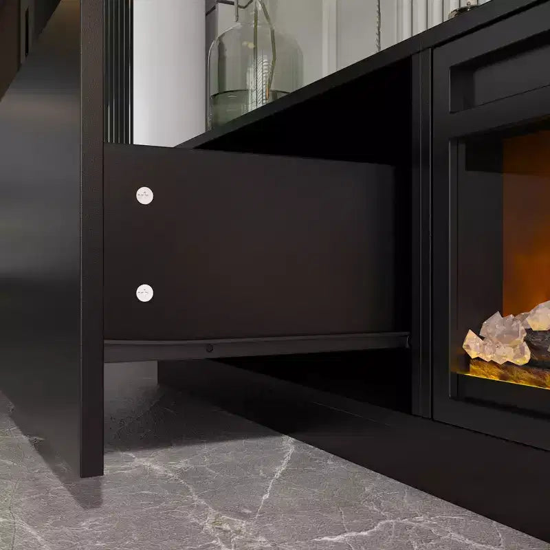 Modern Minimalist TV Stand Entertainment Center Media Console with Drawers and Open Shelving