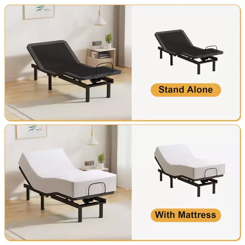 Dyonery Updated Adjustable Bed Base with Thickened Form Frame