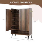 Grand meuble à chaussures avec 2 portes, meuble de rangement de chaussures d'entrée à 6 niveaux avec étagères réglables, organisateur de chaussures autoportant
