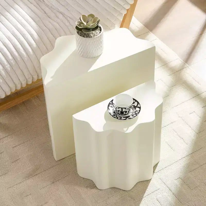 Alice Modern 2 Piece Fiberglass Accent Table Set