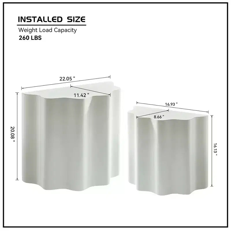 Alice Modern 2 Piece Fiberglass Accent Table Set