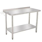 Table de travail NSF en acier inoxydable | Double épaisseur avec bord droit