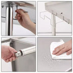 Table de travail NSF en acier inoxydable | Double épaisseur avec bord droit