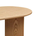 Table basse ovale moderne 39L, petite table d'appoint avec base piédestal robuste, taille compacte pour appartement, salon et chambre à coucher