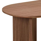 Table basse ovale moderne 39L, petite table d'appoint avec base piédestal robuste, taille compacte pour appartement, salon et chambre à coucher