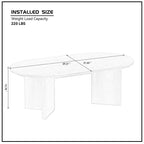 Table basse ovale moderne 39L, petite table d'appoint avec base piédestal robuste, taille compacte pour appartement, salon et chambre à coucher