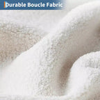 Canapé de 84 po, grand canapé deux places avec accoudoirs profilés et pieds en bois, canapé moderne en tissu bouclé, blanc