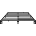Cadre de lit, Plateforme métallique, Aucun vissage requis, Grande capacité de charge, Assemblage sans outils, Lattes et pieds renforcés