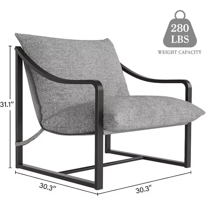 Acekool Compact Lounge Chair - Versatile Single Seater with Cushion for Living Room, Study or Porch (Multiple Colors Available)