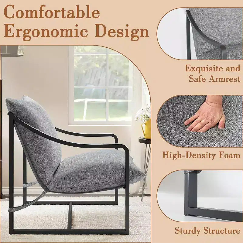 Acekool Compact Lounge Chair - Versatile Single Seater with Cushion for Living Room, Study or Porch (Multiple Colors Available)