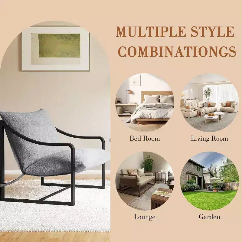 Acekool Compact Lounge Chair - Versatile Single Seater with Cushion for Living Room, Study or Porch (Multiple Colors Available)