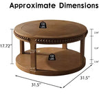 Table basse ronde moderne en bois à 2 niveaux de 31 po