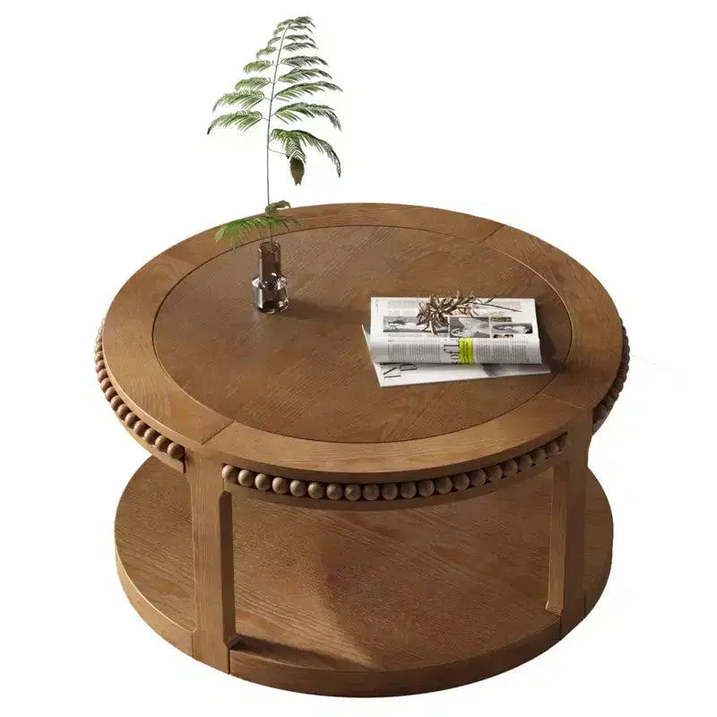 Chiori Modern 2-Tier Wooden 31 Round Coffee Table