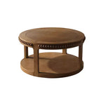 Table basse ronde moderne en bois à 2 niveaux de 31 po