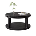 Table basse ronde moderne en bois à 2 niveaux de 31 po