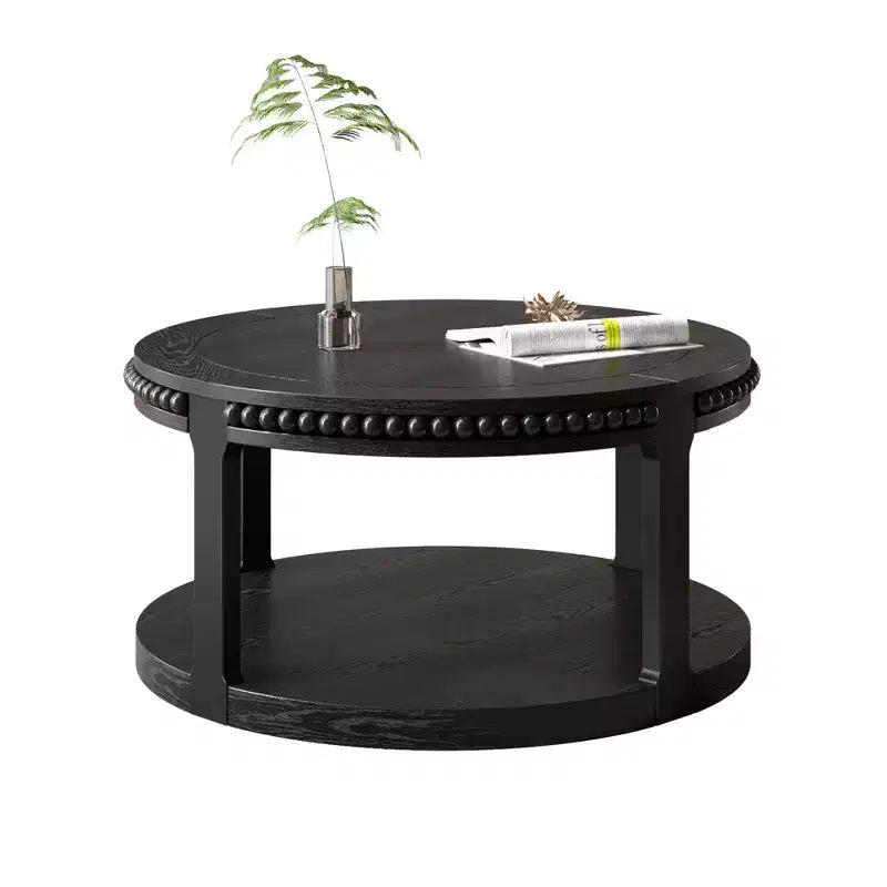 Chiori Modern 2-Tier Wooden 31 Round Coffee Table