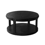 Table basse ronde moderne en bois à 2 niveaux de 31 po