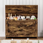 Grand coffre de rangement en bois, coffre d'entrée multifonctionnel, charnières de sécurité et poignées latérales, montage facile, pour chambre à coucher, salon