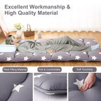 Matelas de sol futon japonais enroulable, tapis tatami pliable et lit de sol portable pour adultes, imprimé étoile