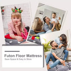 Matelas de sol futon japonais enroulable, tapis tatami pliable et lit de sol portable pour adultes, imprimé étoile