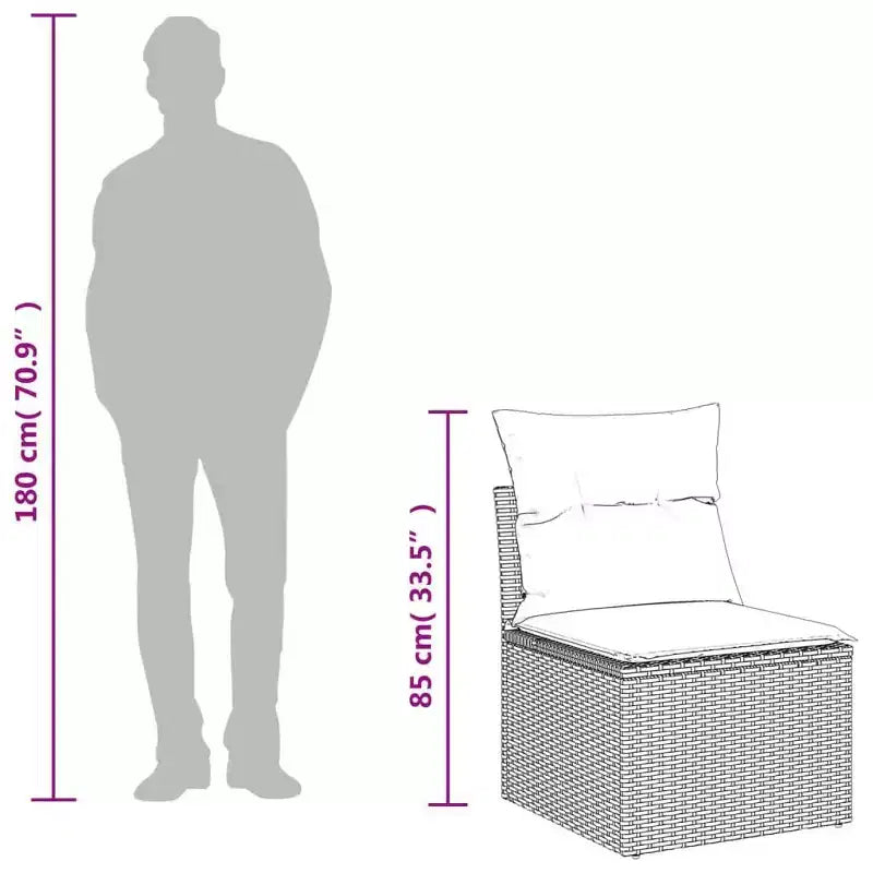 Garden Sofa Set Black