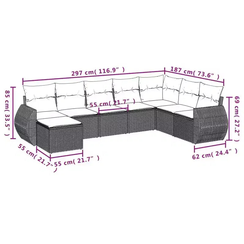 Garden Sofa Set Black