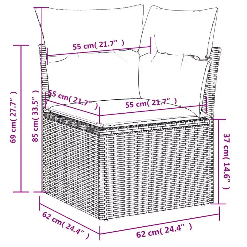Garden Sofa Set Black