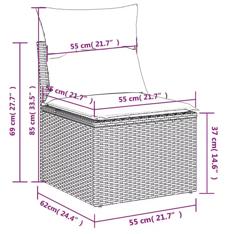 Garden Sofa Set Black
