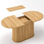 Table à manger extensible moderne avec piètement central rayé