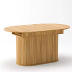 Table à manger extensible moderne avec piètement central rayé