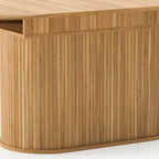 Table à manger extensible moderne avec piètement central rayé